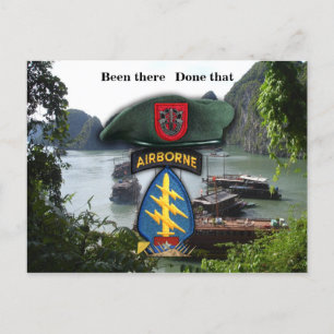 7e bijzondere troepenmacht groene berets vietnam - briefkaart