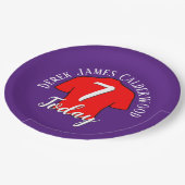 7e Birthday Football Badge to Personalize Papieren Bordje (Gekanteld)