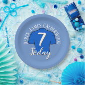 7e Birthday Football Badge to Personalize Papieren Bordje (Feest)