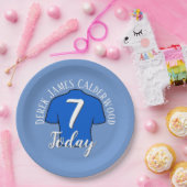 7e Birthday Football Badge to Personalize Papieren Bordje (Feest)
