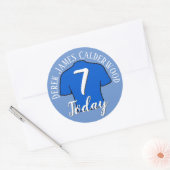 7e Birthday Football Badge to Personalize Ronde Sticker (Envelop)