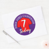 7e Birthday Football Badge to Personalize Ronde Sticker (Envelop)