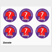 7e Birthday Football Badge to Personalize Ronde Sticker (Vel)