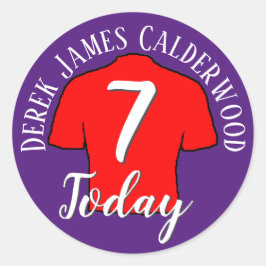 7e Birthday Football Badge to Personalize Ronde Sticker