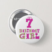 7e Birthday Girl Button Badge (Voorkant /achterkant)