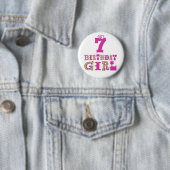 7e Birthday Girl Button Badge (In situ)