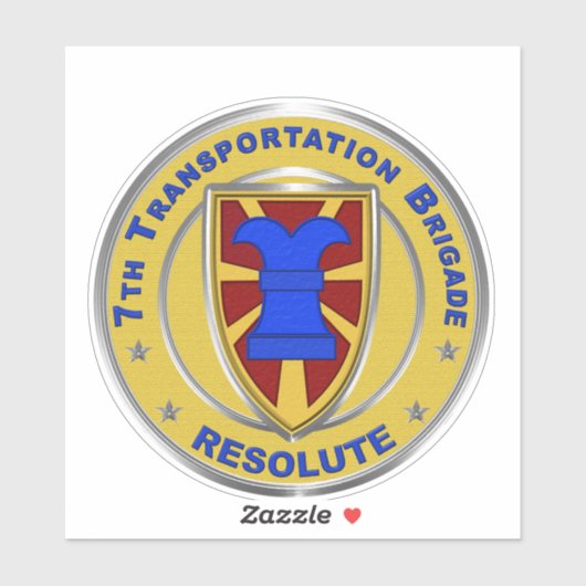 7e brigade voor vervoer sticker (Vel)