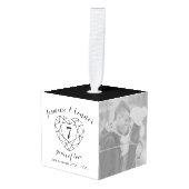 7e bruiloft Jubileum foto zwart onyx Decoratie (Voorkant hoekig)