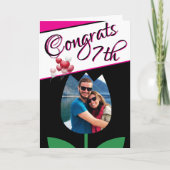 7e bruiloft Jubileum Fotokaart Zwart Wit Kaart (Voorkant)