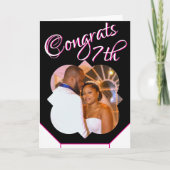 7e bruiloft Jubileum Fotokaart Zwart Wit Kaart (Voorkant)