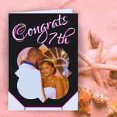 7e bruiloft Jubileum Fotokaart Zwart Wit Kaart