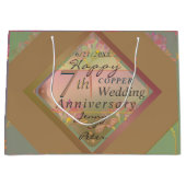 7e bruiloft Jubileum Gift Bag Groot Cadeauzakje (Voorkant)