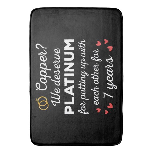 7e bruiloft Jubileum I - Copper Funny Paar Badmat (Voorkant Verticaal)