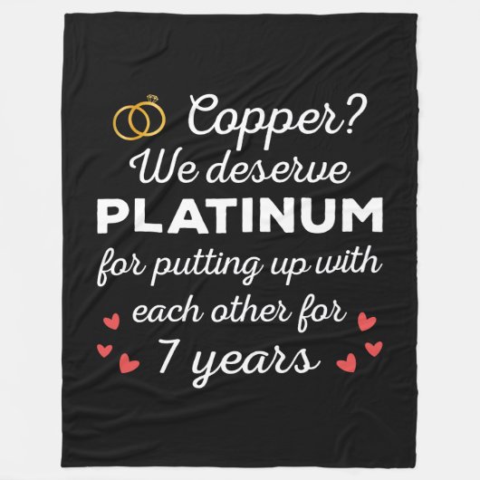7e bruiloft Jubileum I - Copper Funny Paar Fleece Deken (Voorkant)