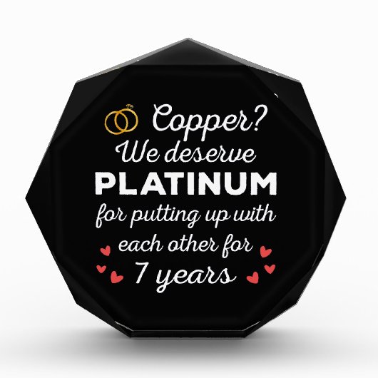 7e bruiloft Jubileum I - Copper Funny Paar Fotoblokken (Voorkant)