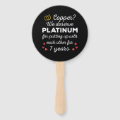 7e bruiloft Jubileum I - Copper Funny Paar Handwaaier (Achterkant)