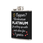 7e bruiloft Jubileum I - Copper Funny Paar Heupfles (Links)