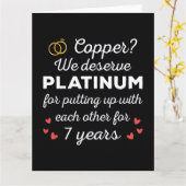 7e bruiloft Jubileum I - Copper Funny Paar Kaart (Gele Bloem)