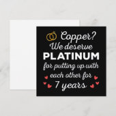 7e bruiloft Jubileum I - Copper Funny Paar Kaart (Voorkant / Achterkant)