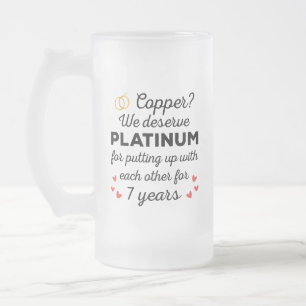 7e bruiloft Jubileum I - Copper Funny Paar Matglas Bierpul