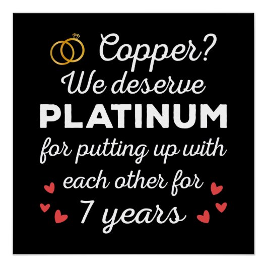 7e bruiloft Jubileum I - Copper Funny Paar Perfect Poster (Voorkant)