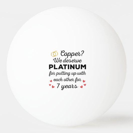 7e bruiloft Jubileum I - Copper Funny Paar Pingpongbal (Voorkant)