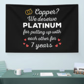 7e bruiloft Jubileum I - Copper Funny Paar Spandoek (Beurs)