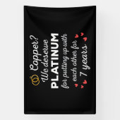 7e bruiloft Jubileum I - Copper Funny Paar Spandoek (Verticaal)