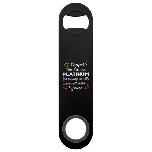 7e bruiloft Jubileum I - Copper Funny Paar Speed Flessenopener (Voorkant)