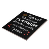 7e bruiloft Jubileum I - Copper Funny Paar Tegeltje (Zijkant)