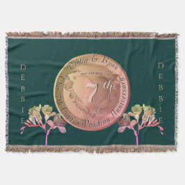 7e bruiloft Jubileum Koper Fresia Deken