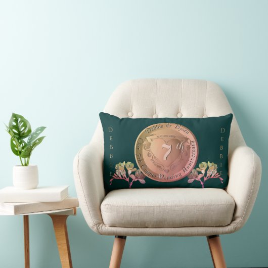 7e bruiloft Jubileum Koper Fresia Kussen (Stoel)