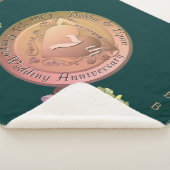 7e bruiloft Jubileum Koper Fresia Sherpa Deken (3/4)