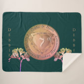 7e bruiloft Jubileum Koper Fresia Sherpa Deken (Voorkant (horizontaal))