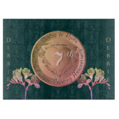 7e bruiloft Jubileum Koper Fresia Snijplank (Voorkant)