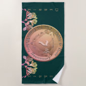 7e bruiloft Jubileum Koper Fresia Strandlaken (Voorkant)