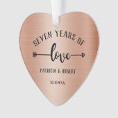 7e bruiloft Jubileum koperen Jubileum foto Ornament (voorkant)