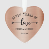 7e bruiloft Jubileum koperen Jubileum foto Ornament (voorkant)