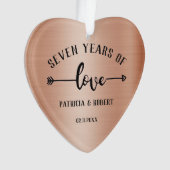 7e bruiloft Jubileum koperen Jubileum foto Ornament (voorkant)