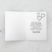 7e bruiloft Jubileum roze hart boog voor paar Kaart (Binnen)