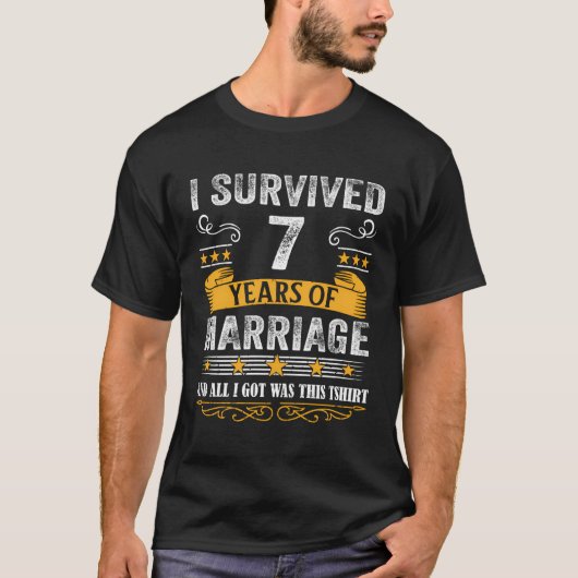 7e bruiloft Jubileum Shirt Koppels Echtgenoot Vrou (Voorkant)