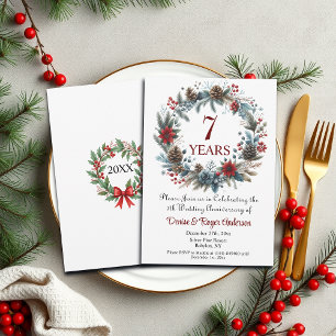 7e bruiloft Jubileum Winter Kaart
