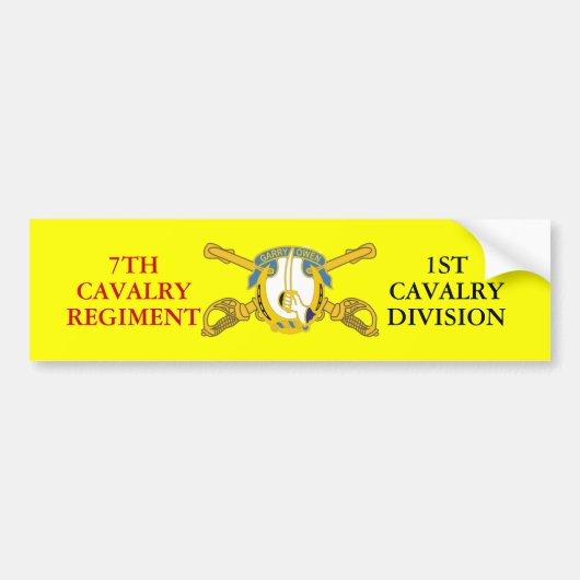 7E CAVALRY REGT 1STE CAVALRY DIV BUMPERSTICKER (Voorkant)