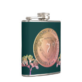 7e Copper Fresia Bruiloft Jubileum Heupfles (Rechts)