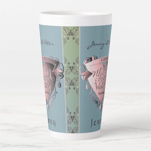 7e Copper Heart Emblem Latte Mok (Voorkant)