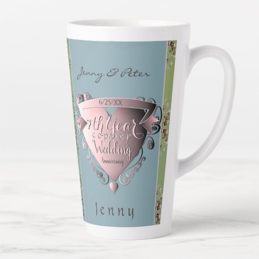 7e Copper Heart Emblem Latte Mok (Rechts)