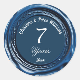 7e Copper Wedding Blue Wax Seal Sticker