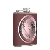 7e Copper Wedding Jubileum Medallion Heupfles (Rechts)