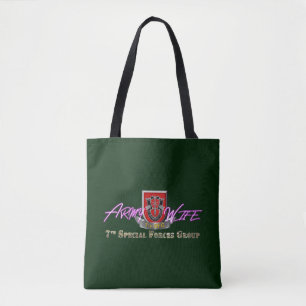 7e Echtgenote van het leger van de speciale strijd Tote Bag