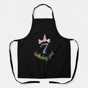7e Eenhoorn Verjaardag meisje T-shirt 7 jaar oud d Schort